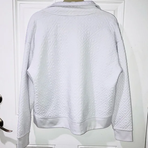 Tommy Bahama White Everyday Active Sweatshirt Pullover Quilted Golf Sport Sz L - Picture 5 of 6